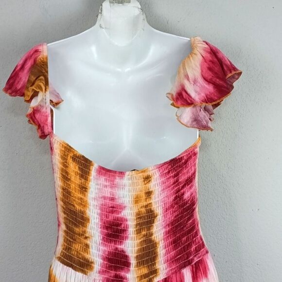 Women Festive Boho Beach Tie-Dye Sleeveless Wide Leg Jumpsuit sz 1X - Picture 6 of 10